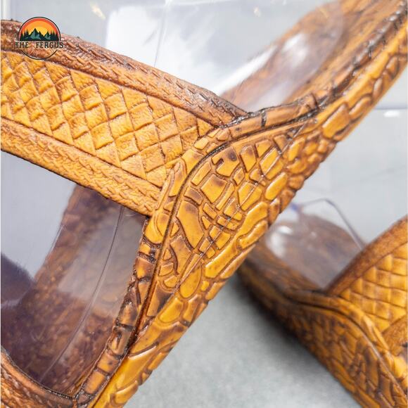 J-Slips Hawaii Slide Comfort Sandals Brown Slip On Unisex Size W9 M7.5 - Picture 9 of 9